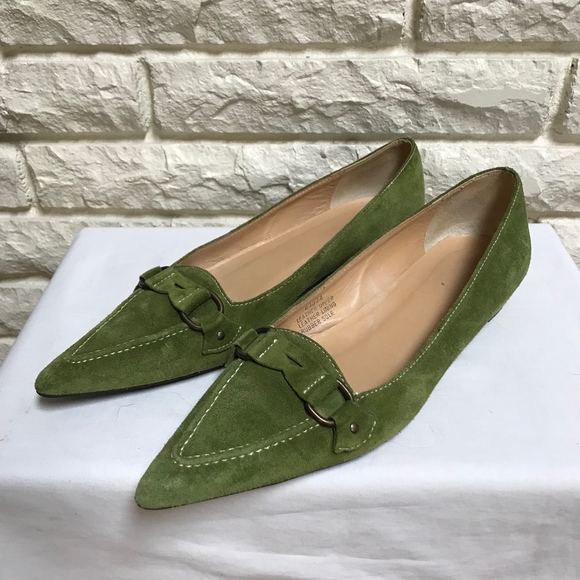J. Crew Shoes - J.Crew green Point brush leather classic loafers 8
